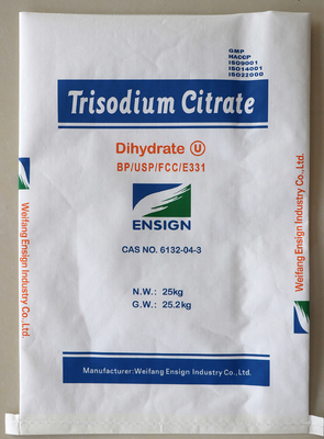 Crystal Powder 20Mesh 25kg/Bag Trisodium Citrate Acid Regulator